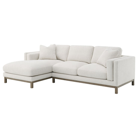 Geneva Sand Boucle Upholstered Sectional Chaise Sofa from Coaster - Luna Furniture