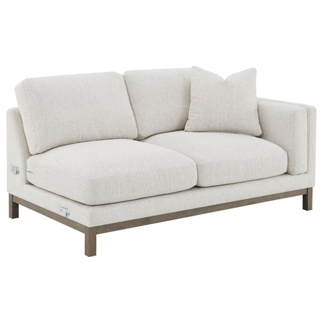Geneva Sand Boucle Upholstered Sectional Chaise Sofa from Coaster - Luna Furniture