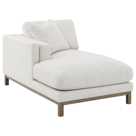Geneva Sand Boucle Upholstered Sectional Chaise Sofa from Coaster - Luna Furniture