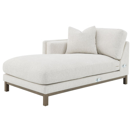 Geneva Sand Boucle Upholstered Sectional Chaise Sofa from Coaster - Luna Furniture
