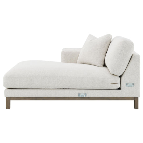 Geneva Sand Boucle Upholstered Sectional Chaise Sofa from Coaster - Luna Furniture