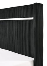 Gennro Black Corduroy Upholstered Panel Bedroom Set from Crown Mark - Luna Furniture