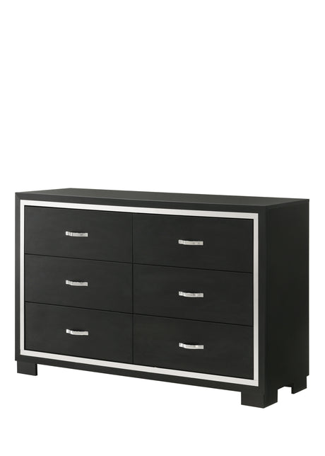 Gennro Black Corduroy Upholstered Panel Bedroom Set from Crown Mark - Luna Furniture