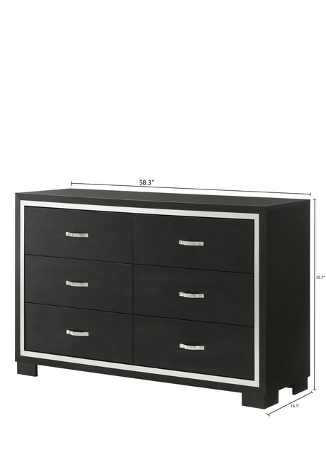 Gennro Black Dresser from Crown Mark - Luna Furniture