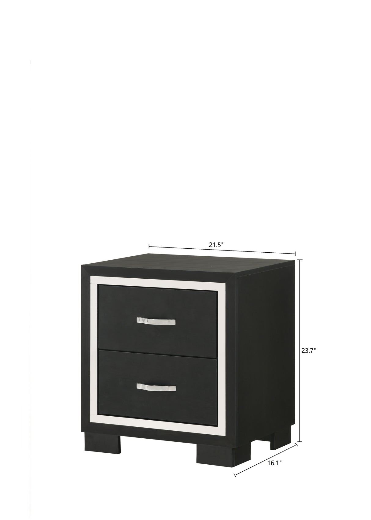 Gennro Black Nightstand from Crown Mark - Luna Furniture