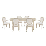 Genoa Light Oak 7-Piece 96" Extendable Dining Set from Homelegance - Luna Furniture