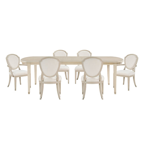 Genoa Light Oak 7-Piece 96" Extendable Dining Set from Homelegance - Luna Furniture