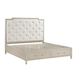 Genoa Light Oak King Upholstered Storage Platform Bed from Homelegance - Luna Furniture