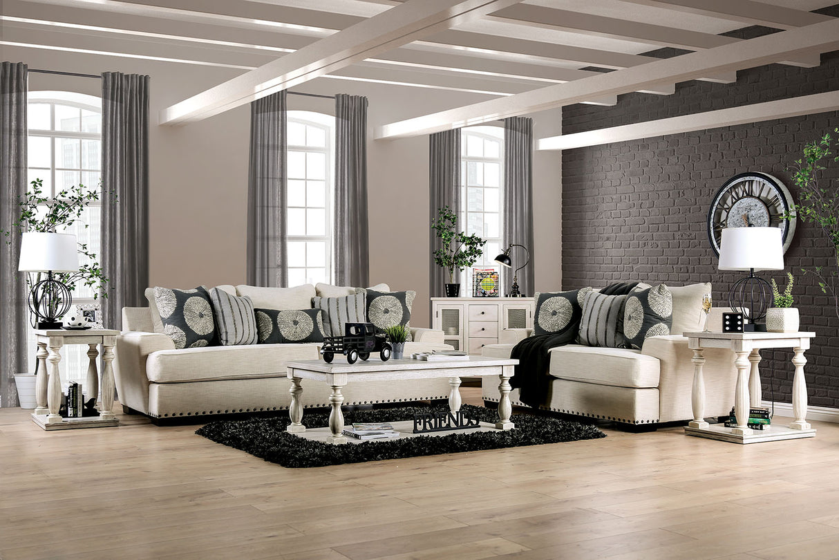 Germaine Ivory Sofa from Furniture of America - Luna Furniture