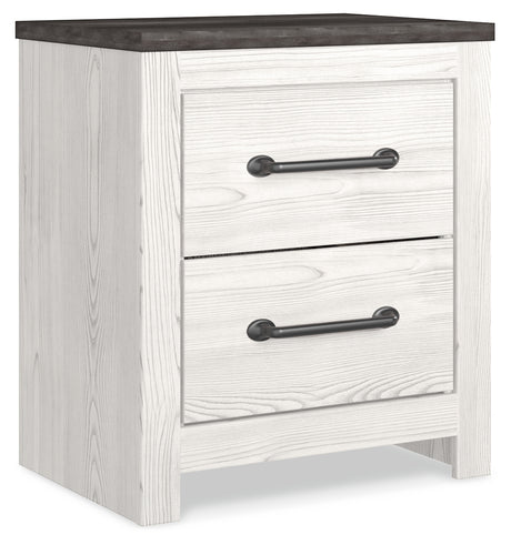 Gerridan King Panel Bed with 2 Nightstands in White/Gray from Ashley - Luna Furniture