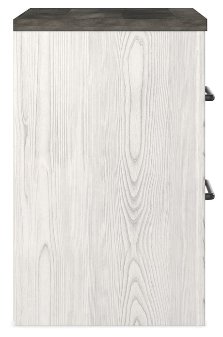 Gerridan King Panel Bed with 2 Nightstands in White/Gray from Ashley - Luna Furniture