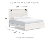 Gerridan King Panel Bed with Dresser and 2 Nightstands in White/Gray from Ashley - Luna Furniture