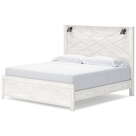 Gerridan King Panel Bed with Dresser in White/Gray from Ashley - Luna Furniture