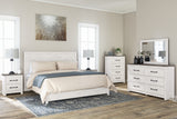 Gerridan King Panel Bed with Dresser in White/Gray from Ashley Furniture - Luna Furniture