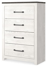 Gerridan King Panel Bed with Mirrored Dresser, Chest and 2 Nightstands in White/Gray from Ashley - Luna Furniture
