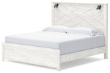 Gerridan King Panel Bed with Mirrored Dresser, Chest and 2 Nightstands in White/Gray from Ashley - Luna Furniture