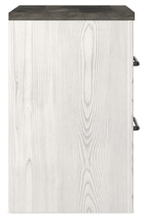 Gerridan King Panel Bed with Mirrored Dresser, Chest and 2 Nightstands in White/Gray from Ashley - Luna Furniture