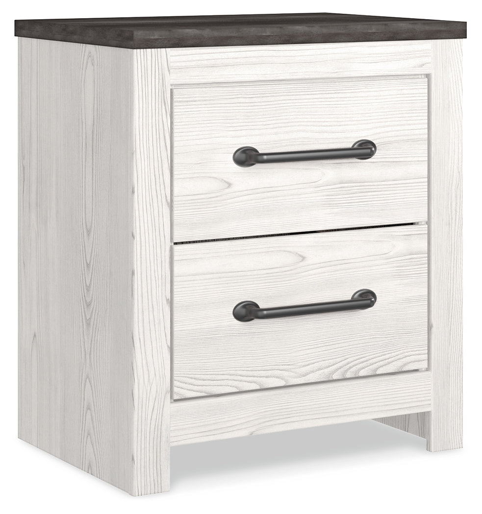 Gerridan Queen Panel Bed with 2 Nightstands in White/Gray from Ashley - Luna Furniture