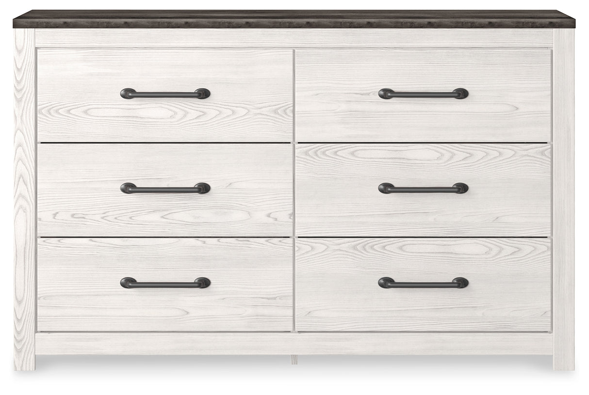 Gerridan Queen Panel Bed with Dresser and 2 Nightstands in White/Gray from Ashley - Luna Furniture