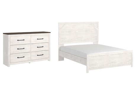 Gerridan Queen Panel Bed with Dresser in White/Gray from Ashley - Luna Furniture
