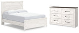 Gerridan Queen Panel Bed with Dresser in White/Gray from Ashley Furniture - Luna Furniture