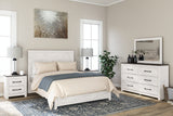Gerridan Queen Panel Bed with Dresser in White/Gray from Ashley Furniture - Luna Furniture