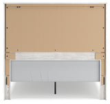 Gerridan Queen Panel Bed with Mirrored Dresser, Chest and 2 Nightstands in White/Gray from Ashley - Luna Furniture
