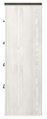 Gerridan Queen Panel Bed with Mirrored Dresser and Chest in White/Gray from Ashley - Luna Furniture