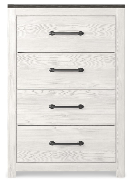 Gerridan White/Gray King Panel Bed, Chest and 2 Nightstands from Ashley - Luna Furniture