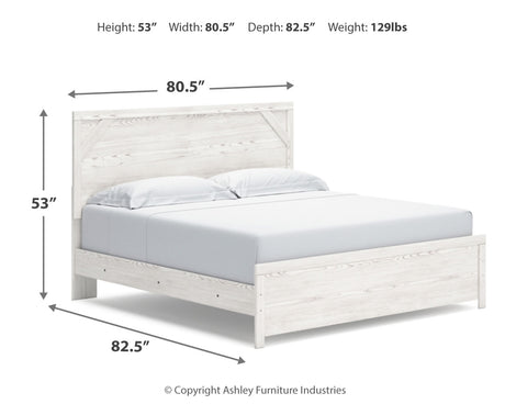 Gerridan White/Gray King Panel Bed, Dresser, Chest and 2 Nightstands from Ashley - Luna Furniture