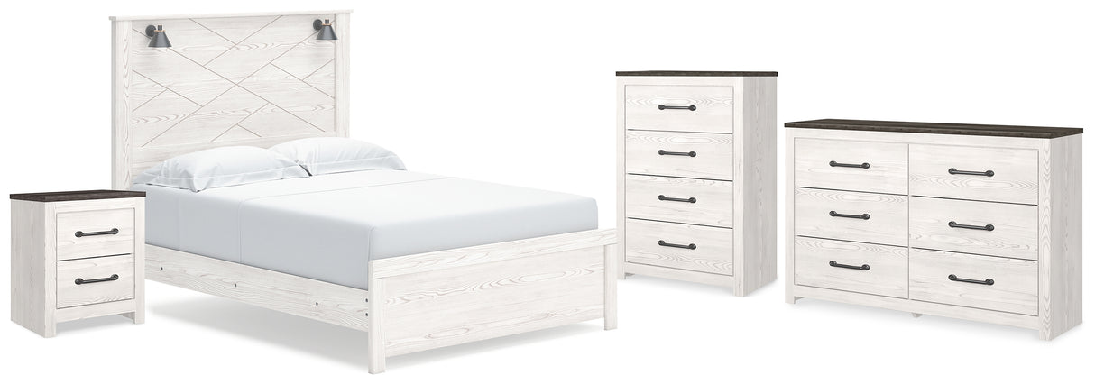 Gerridan White/Gray Queen Panel Bed, Dresser, Chest and Nightstand from Ashley - Luna Furniture