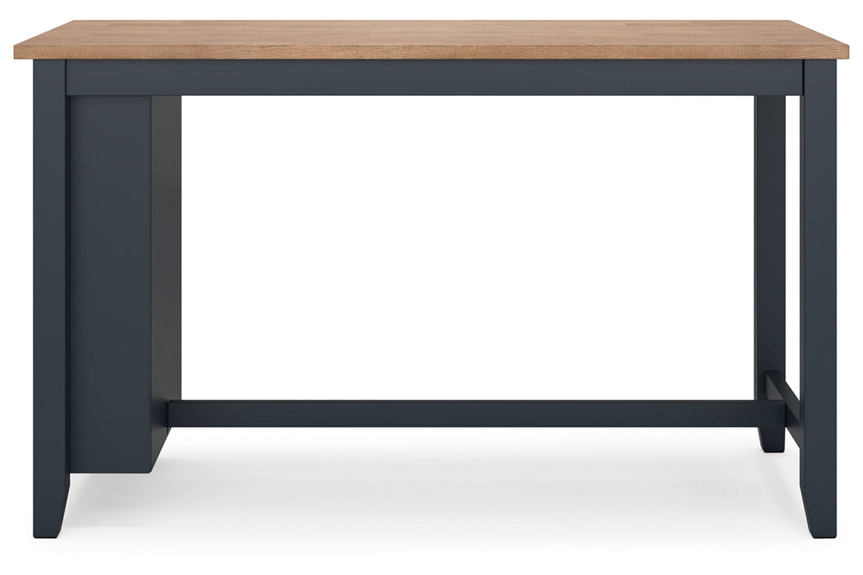 Gesthaven Natural/Blue Counter Height Dining Table and 2 Barstools from Ashley - Luna Furniture