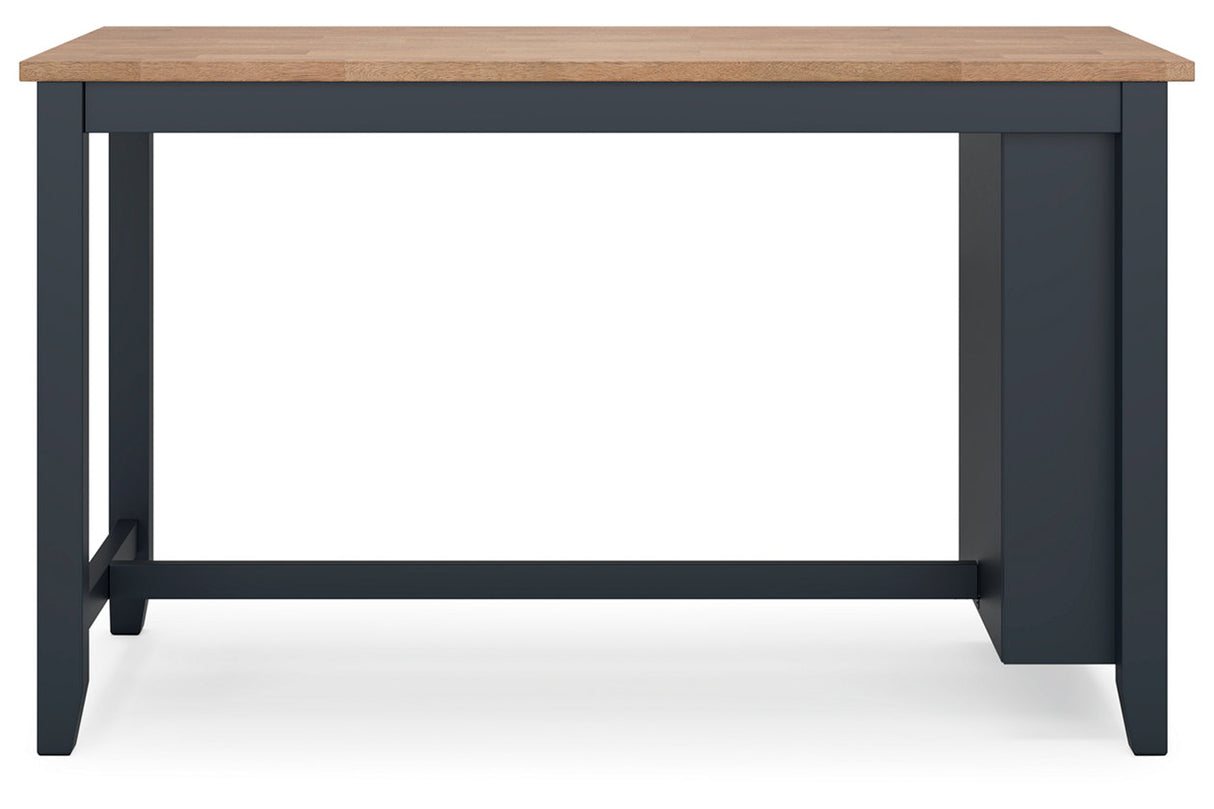 Gesthaven Natural/Blue Counter Height Dining Table and 2 Barstools from Ashley - Luna Furniture