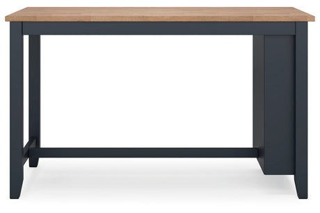 Gesthaven Natural/Blue Counter Height Dining Table and 2 Barstools from Ashley - Luna Furniture