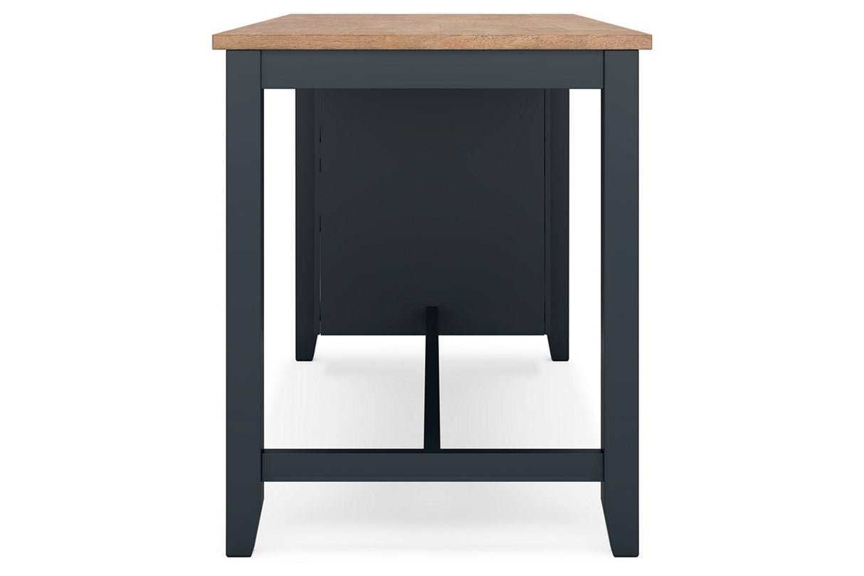 Gesthaven Natural/Blue Counter Height Dining Table and 2 Barstools from Ashley - Luna Furniture