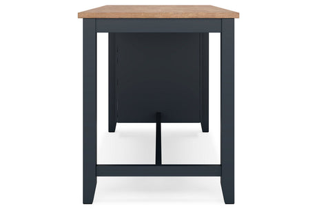 Gesthaven Natural/Blue Counter Height Dining Table and 2 Barstools from Ashley - Luna Furniture