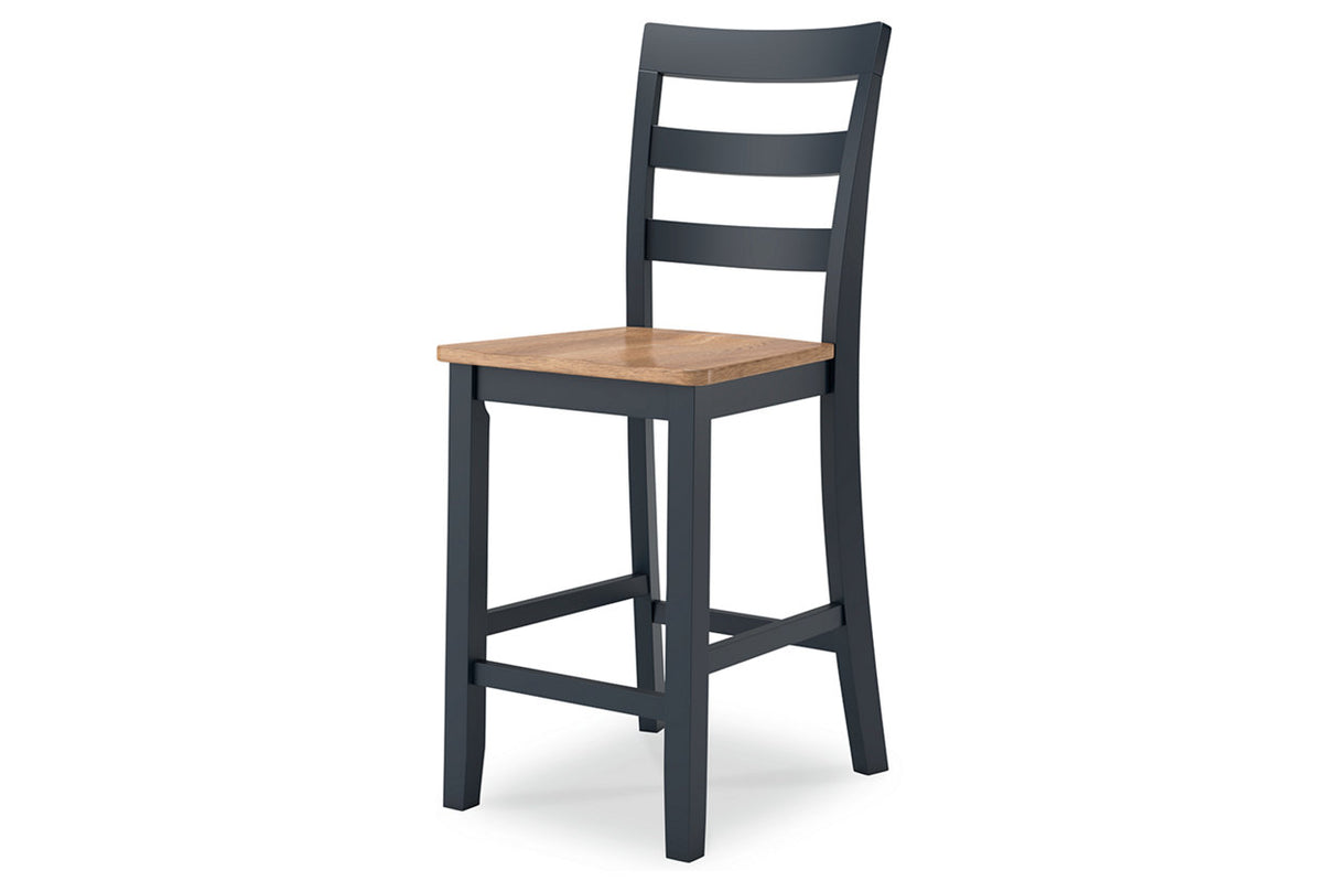 Gesthaven Natural/Blue Counter Height Dining Table and 2 Barstools from Ashley - Luna Furniture