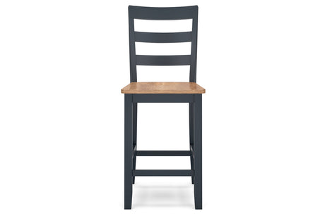 Gesthaven Natural/Blue Counter Height Dining Table and 2 Barstools from Ashley - Luna Furniture