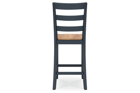 Gesthaven Natural/Blue Counter Height Dining Table and 2 Barstools from Ashley - Luna Furniture