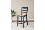 Gesthaven Natural/Blue Counter Height Dining Table and 2 Barstools from Ashley - Luna Furniture