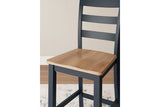 Gesthaven Natural/Blue Counter Height Dining Table and 2 Barstools from Ashley - Luna Furniture