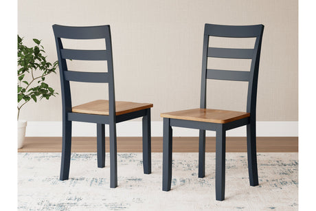 Gesthaven Natural/Blue Dining Table and 2 Chairs from Ashley - Luna Furniture