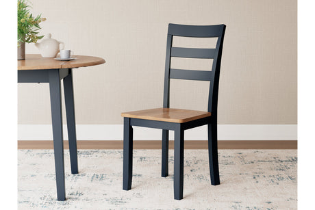 Gesthaven Natural/Blue Dining Table and 2 Chairs from Ashley - Luna Furniture