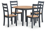 Gesthaven Natural/Blue Dining Table and 4 Chairs from Ashley - Luna Furniture