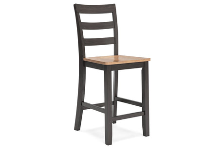 Gesthaven Natural/Brown Counter Height Dining Table and 4 Barstools from Ashley - Luna Furniture