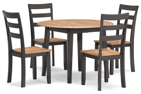 Gesthaven Natural/Brown Dining Table and 4 Chairs from Ashley - Luna Furniture