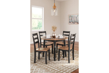 Gesthaven Natural/Brown Dining Table and 4 Chairs from Ashley - Luna Furniture