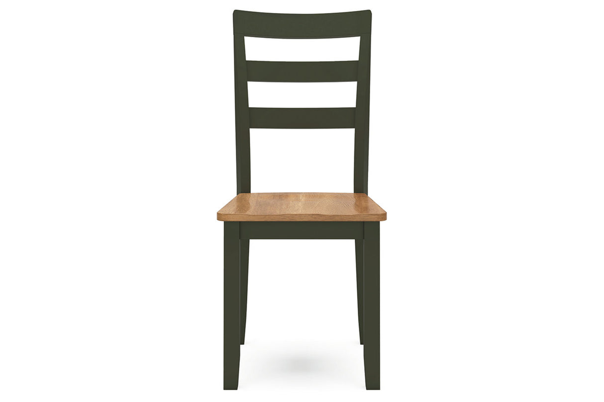 Gesthaven Natural/Green Dining Table and 2 Chairs from Ashley - Luna Furniture