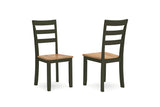 Gesthaven Natural/Green Dining Table and 2 Chairs from Ashley - Luna Furniture