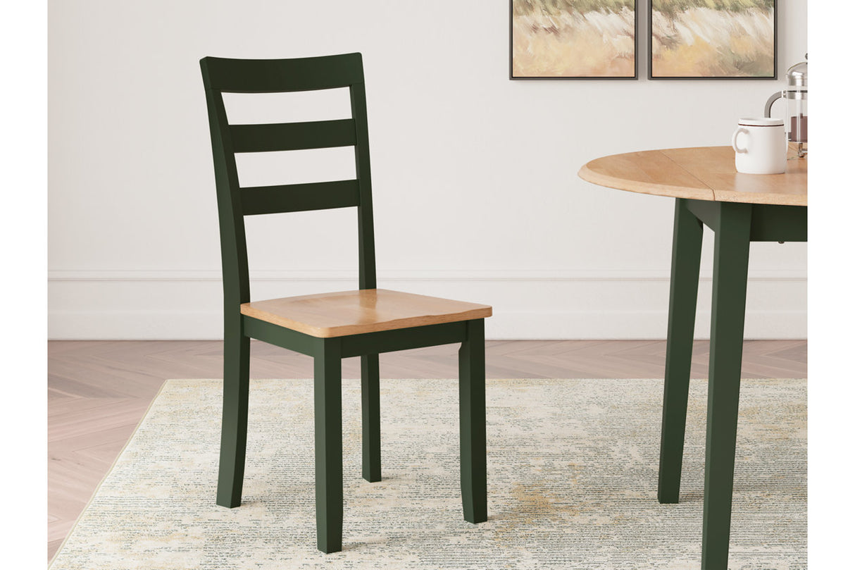 Gesthaven Natural/Green Dining Table and 2 Chairs from Ashley - Luna Furniture